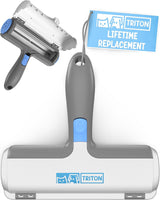 Pet Hair Removal Tool W/Fur Trapping Compartment and Detachable Handle, 60% Smaller Storage Size, Reusable Shedding Roller, Cat and Dog Hair Remover for Car, Furniture, Carpet (Gray/White)