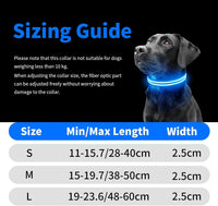 LED Dog Collar Flashing Light up Dog Collar 100% Waterproof Rechargeable Safety Adjustable Pets Collar Increased Visibility Super Bright for Small Medium Large Dog - Blue - S