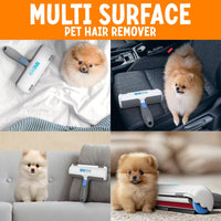 Pet Hair Removal Tool W/Fur Trapping Compartment and Detachable Handle, 60% Smaller Storage Size, Reusable Shedding Roller, Cat and Dog Hair Remover for Car, Furniture, Carpet (Gray/White)